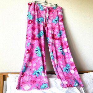 Care Bears vintage Grumpy Bear Pink Fleece Pajama Pants Women's Small